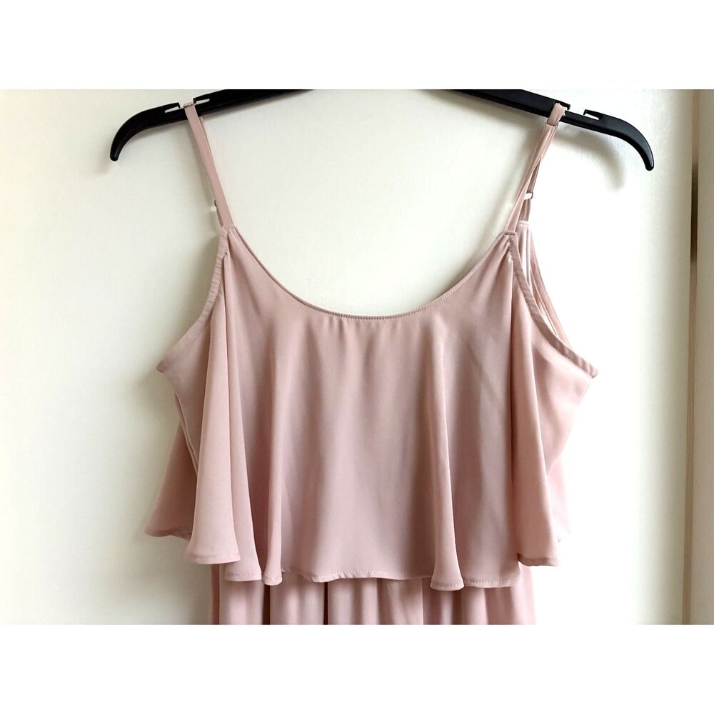 Show Me Your Mumu Caitlin Pink Chiffon Maxi Dress M Ruffle Gown Prom Bridesmaid - Picture 4 of 10